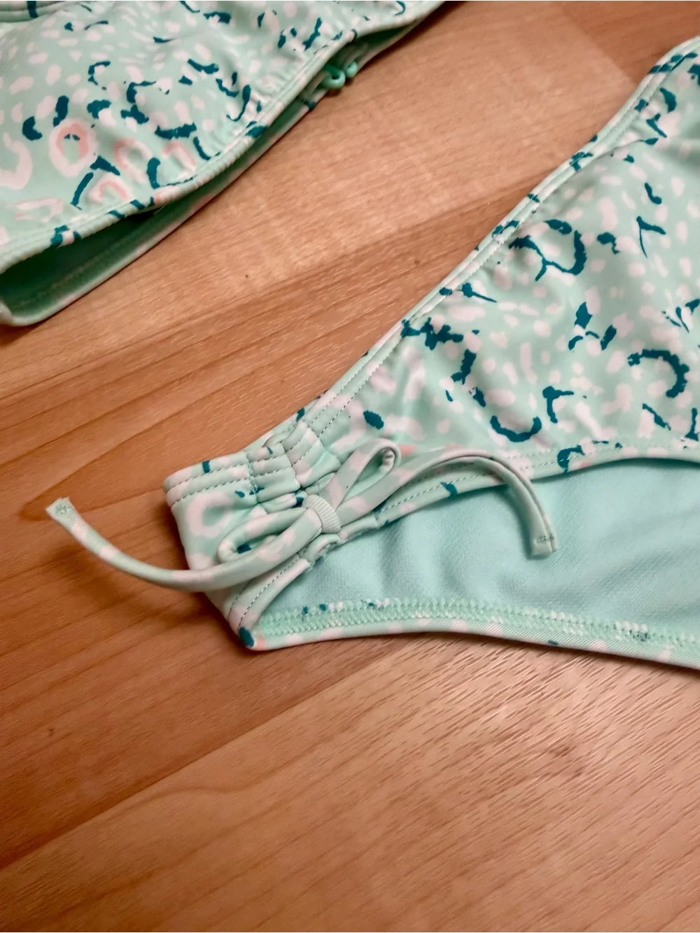 Roxy Girls Bikini Set Mint Leopard Print Size 12/L